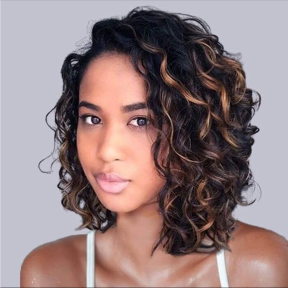 Curly Ombre Brown Hair Wig - Picture 3 of 8